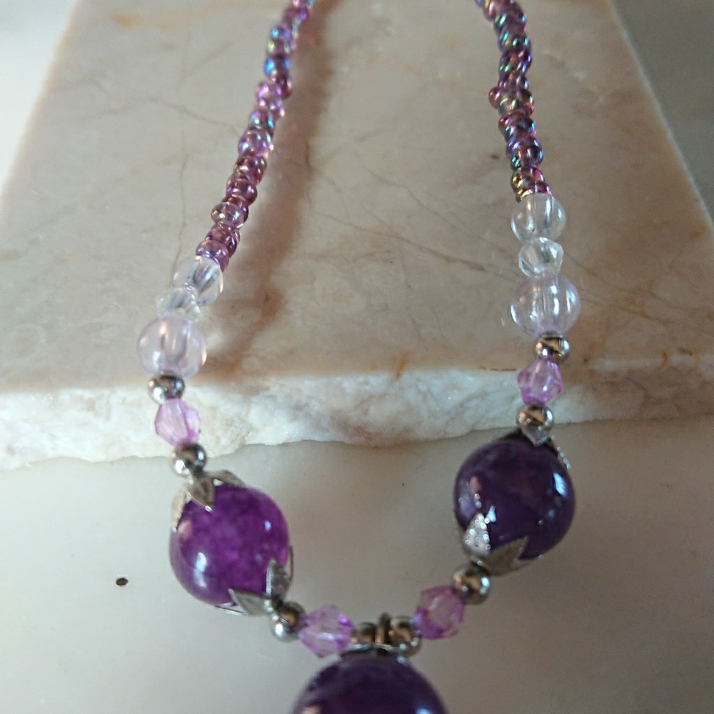 Amethyst HANDMADE Necklace genuine